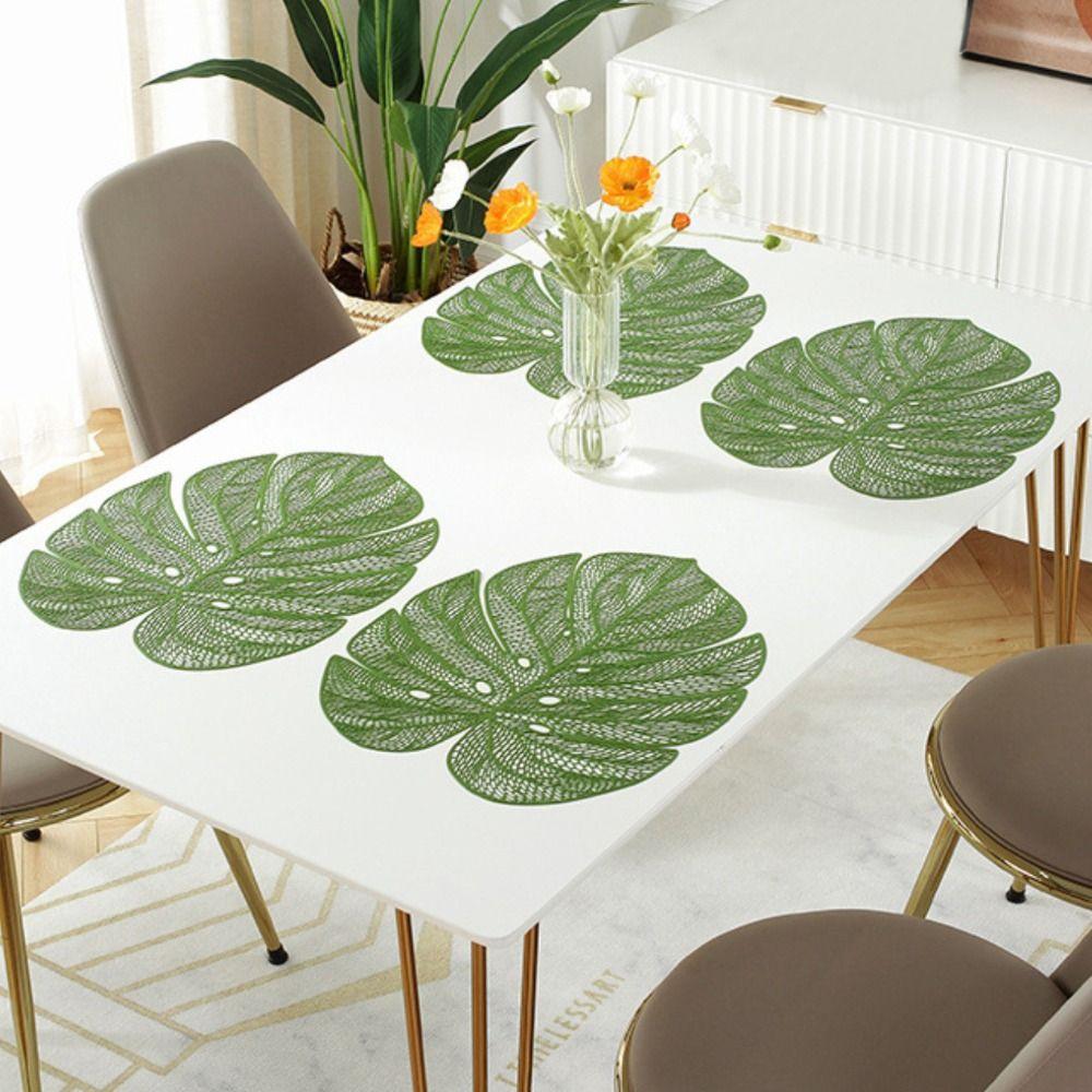 Heat Resistant Leaf-shaped Placemat Monstera Leaf Placemat  Anniversary Celebration