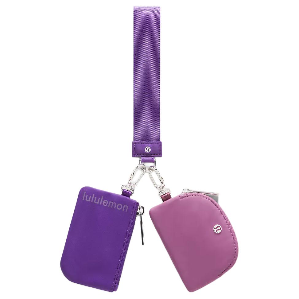 Lululemon Dual Pouch Fashionable Versatile Nylon Clutch Women clutch Purple LW9EWOS-71501 Purple