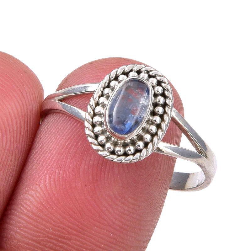 

Natural Kyanite Gemstone Handmade 925 Sterling Silver Jewelry Ring Size 10 A4l98