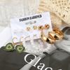 Fashion Hoop Earrings Set for Women Elegant Geometric Round Zircon Stud Earrings Trendy Jewelry