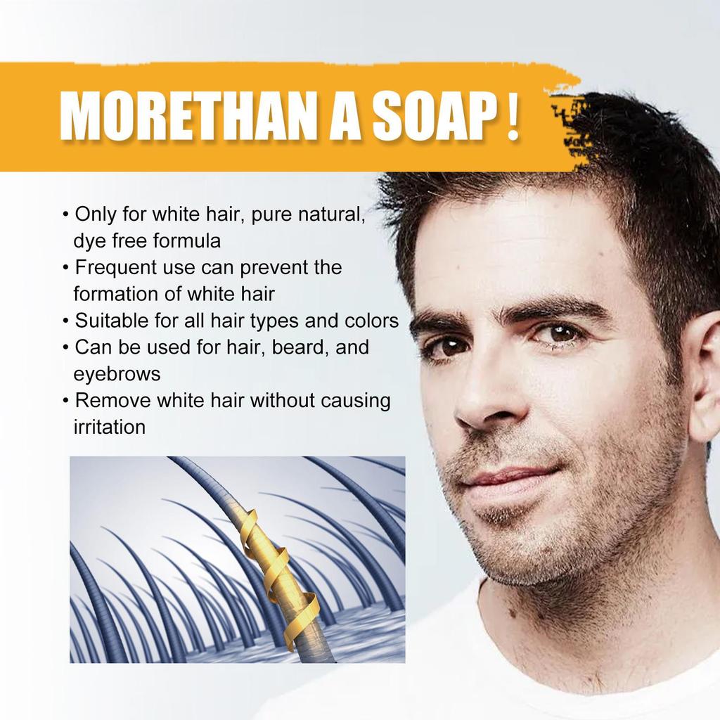 Polygonum Multiflorum Black Hair Soap Darkening Shampoo Bar Repair Gray White Color Dye Face Hair Body Shampoo For Man Women