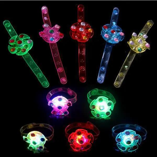 1 Stück leuchtende Armbänder LED-Licht Uhr Ringe Kreisel Handkreisel Leuchten im Dunkeln Fidget Spinner Finger Stressabbau Spielzeug