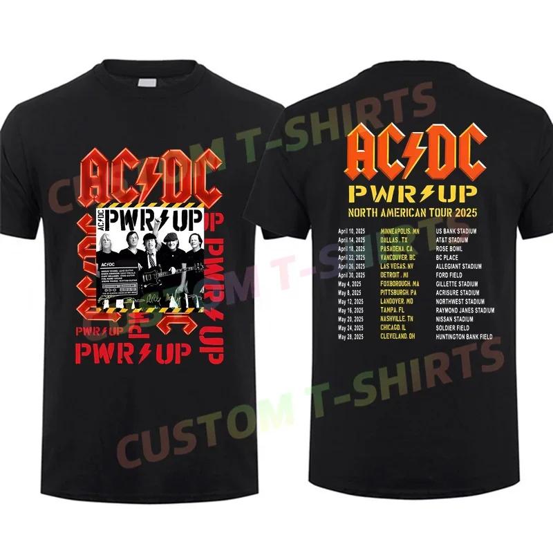2025 Bon Scott AC/DC Rock T-Shirt T-Shirt Für Herren Geschenke Für Männer Baumwoll-T-Shirt Pwr Up Welttournee Europa