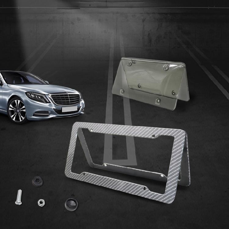 Carbon Fiber License Plate Frames Car Tag Holder Heavy Duty Plate Mounting Kit