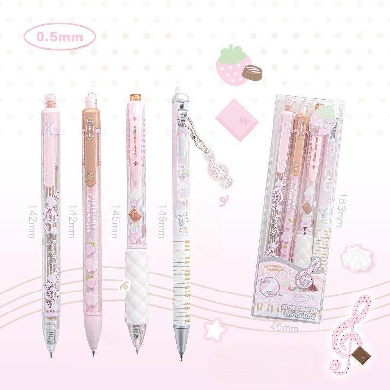 4 unids/caja bolígrafo de Gel a la moda, bolígrafo de papelería de estilo mariposa sencillo y creativo, bolígrafo para álbum de recortes de tinta negra de 0,38/0,5mm, suministros para estudiantes