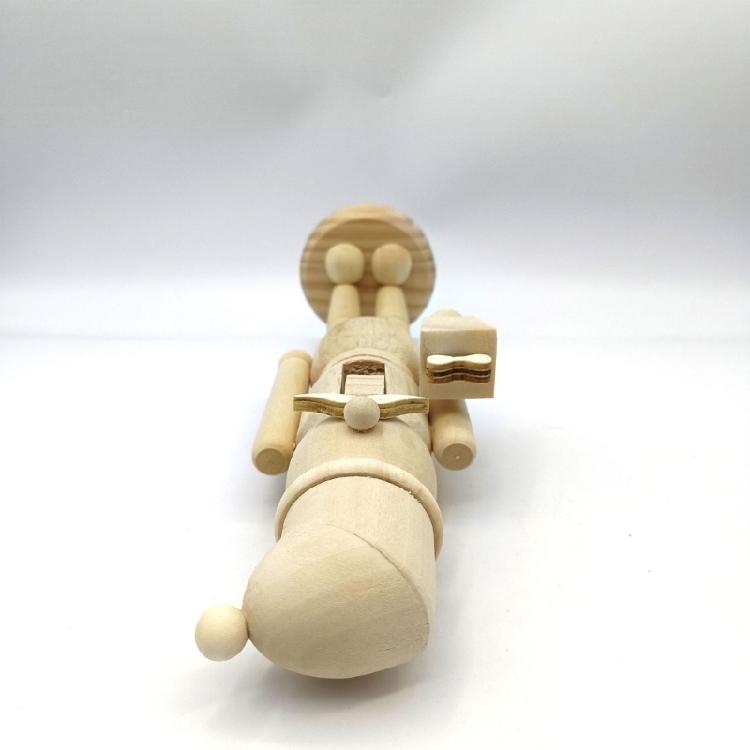 White Wood Nutcrackers Soldier, 25cm Traditional Christmas Decoration, Festival Tabletop Figurine