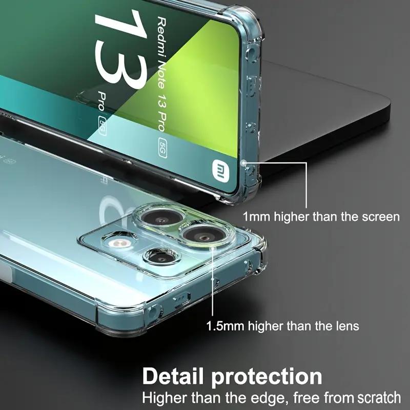 Støtsikker Aigbag Krystall Myk Klar Gjennomsiktig Telefondeksel Cover For Redmi Note 13/ Note 13 5G/ Note 13 Pro 5G/ 13 Pro+ 5G POCO X6 M6 Pro Redmi 13 13C