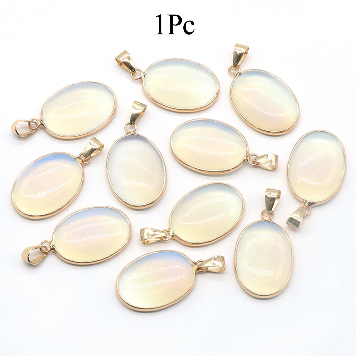 

1 шт., хрустальный кулон с целительным эффектом Рейки, энергетический натуральный камень опал бирюзовый агат овальные подвески для изготовления ювелирных изделий своими руками ожерелье креативные подвесные аксессуары 1Pc/25×19mm