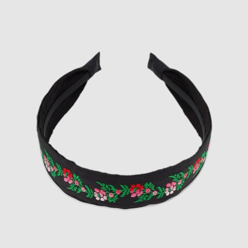 LALA Grünes Blumenstickerei Haarband P