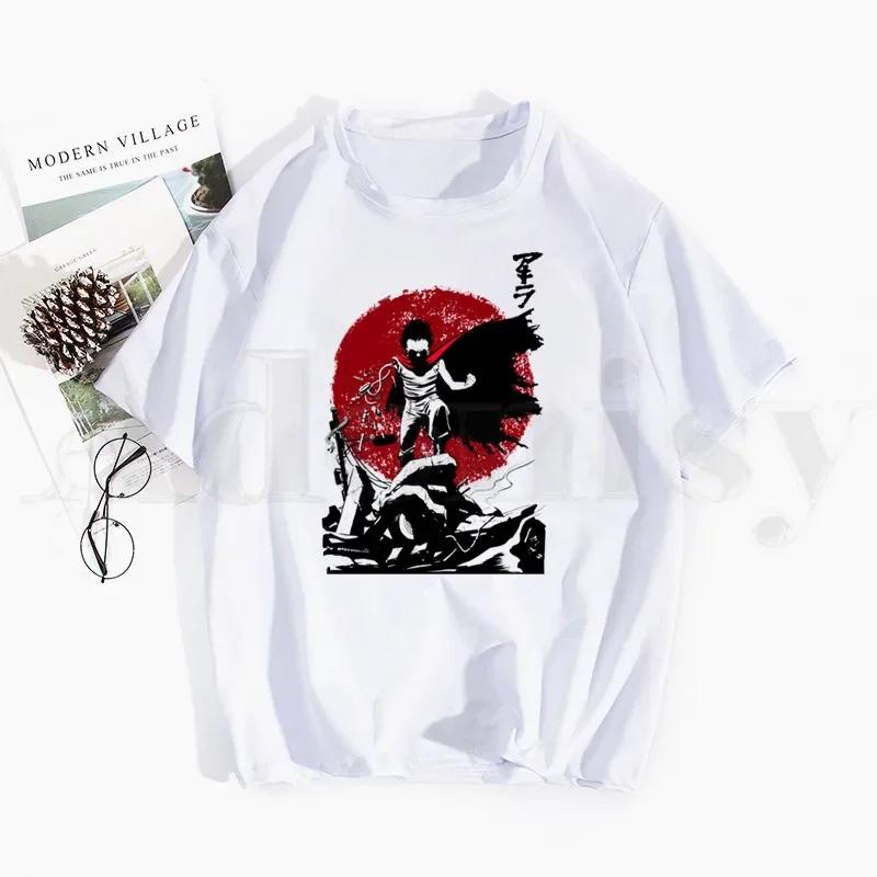 Akira Shotaro Kaneda Motociclista A Cápsula Japão Anime Camisetas Tops Camisetas Homens Mulheres Manga Curta Camiseta Casual Streetwear Engraçado