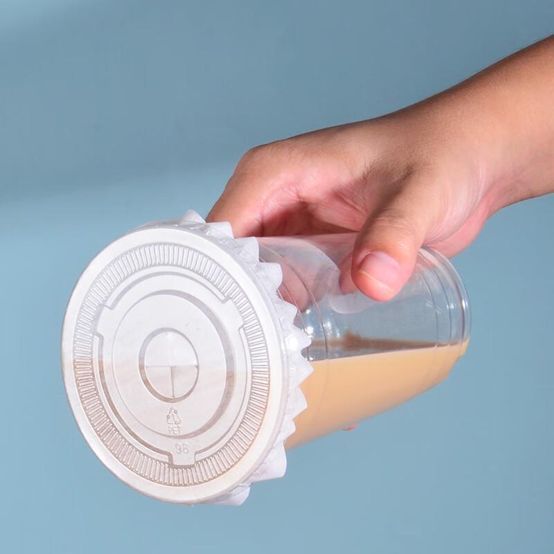 500ml Disposable Plastic Beverage Cups with Flat Lids