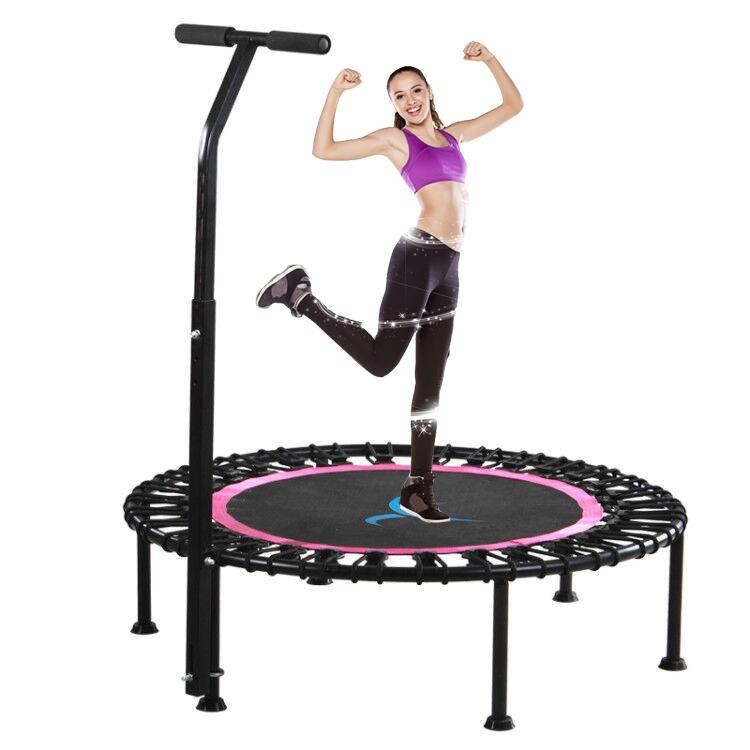 Indoor 40"" Exercise Fitness Trampoline Rebounder For Adults Child Foldable Cardio Jump Workout Stability Training Tool Rose Red/Green