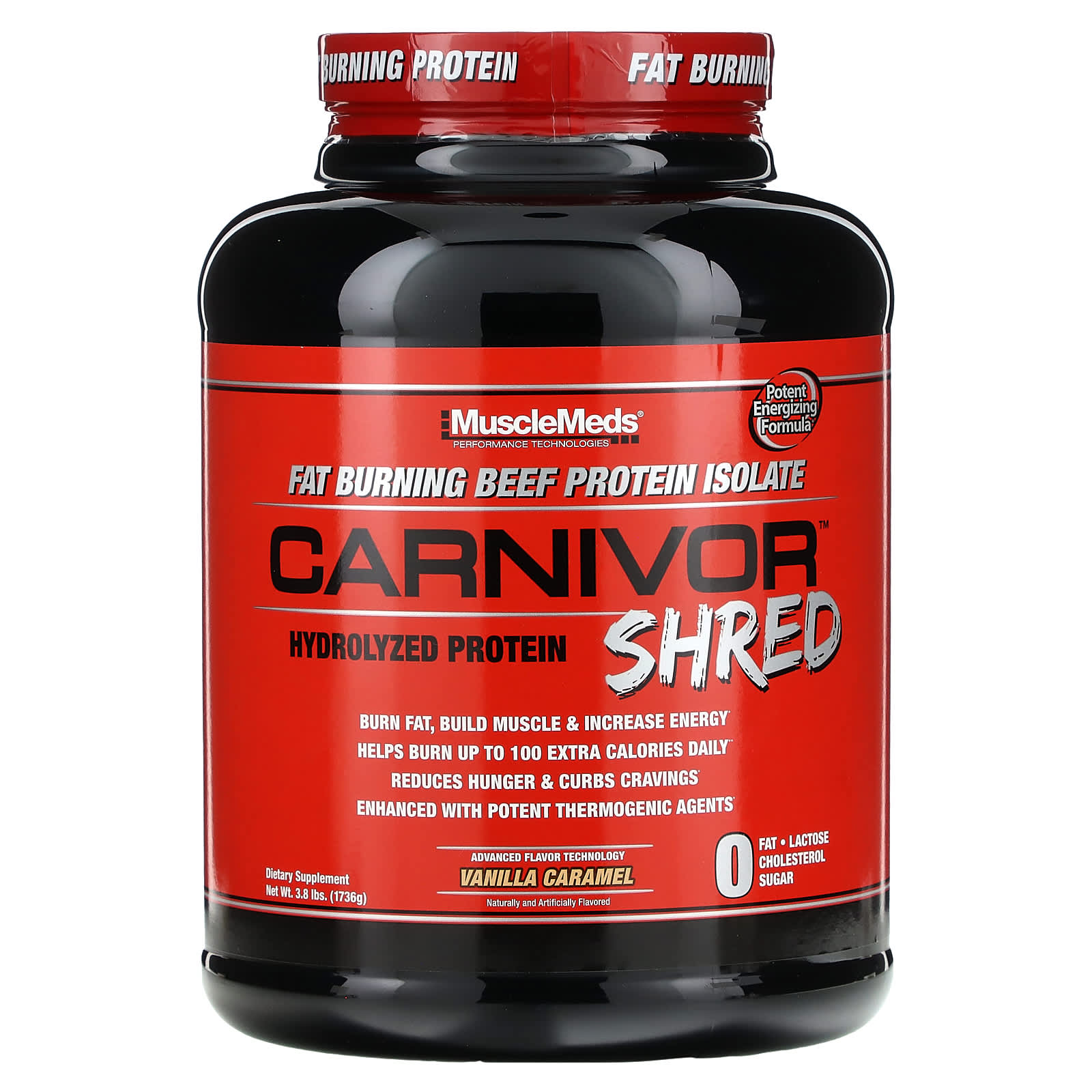 

Carnivor Shredded, Hydrolyzed Protein, Vanilla Caramel, 1,736G (3.8Lb)