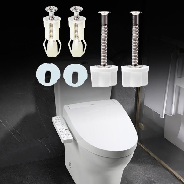 Steel Toilet Seats Screws with Nylon Nut & Washers Toilet Seats Fastener Quick Installation for Secure & Stable Fit