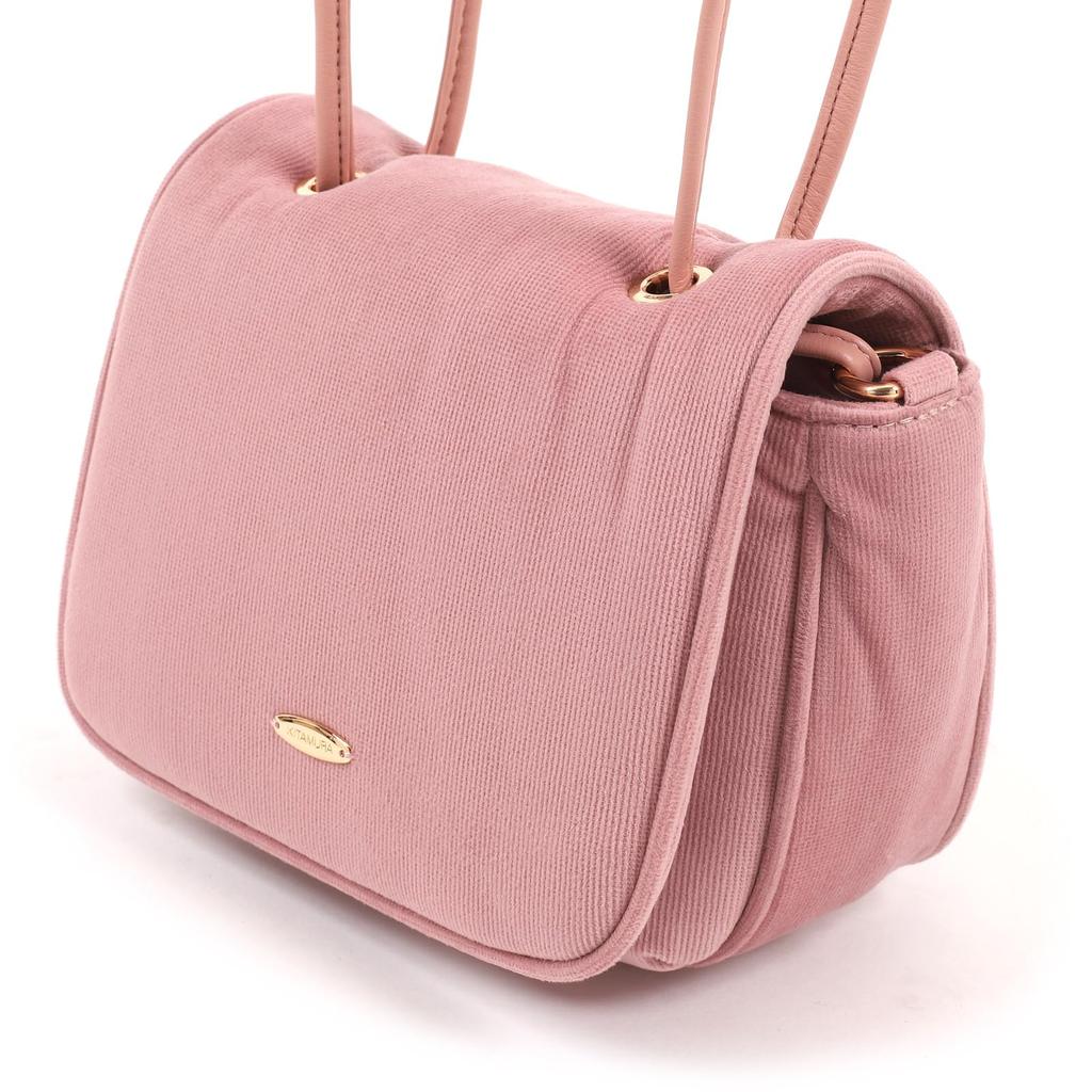 Kitamura Corduroy Fabric Small Semi-Shoulder Bag D-0499 Pink 72721