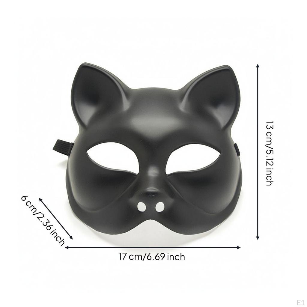 Cat Half HalfFace Covering Enigmatic Masquerade Face Cute for Cosplayers, Kids,