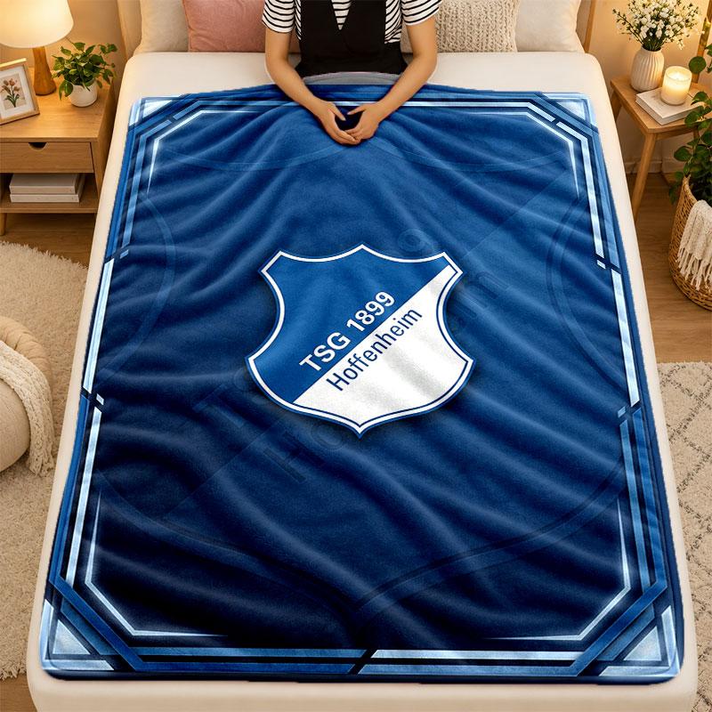 Flaneldecke TSG Hoffenheim FC Warme Weiche Decke für den Innenbereich Sofa Bett Wohnzimmer