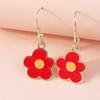 Fashion Colorful Flower Drop Earrings for Women Handmade Knitted Flower Dangle Hooks Earrings Girls Party Holiday Jewelry Gifts
