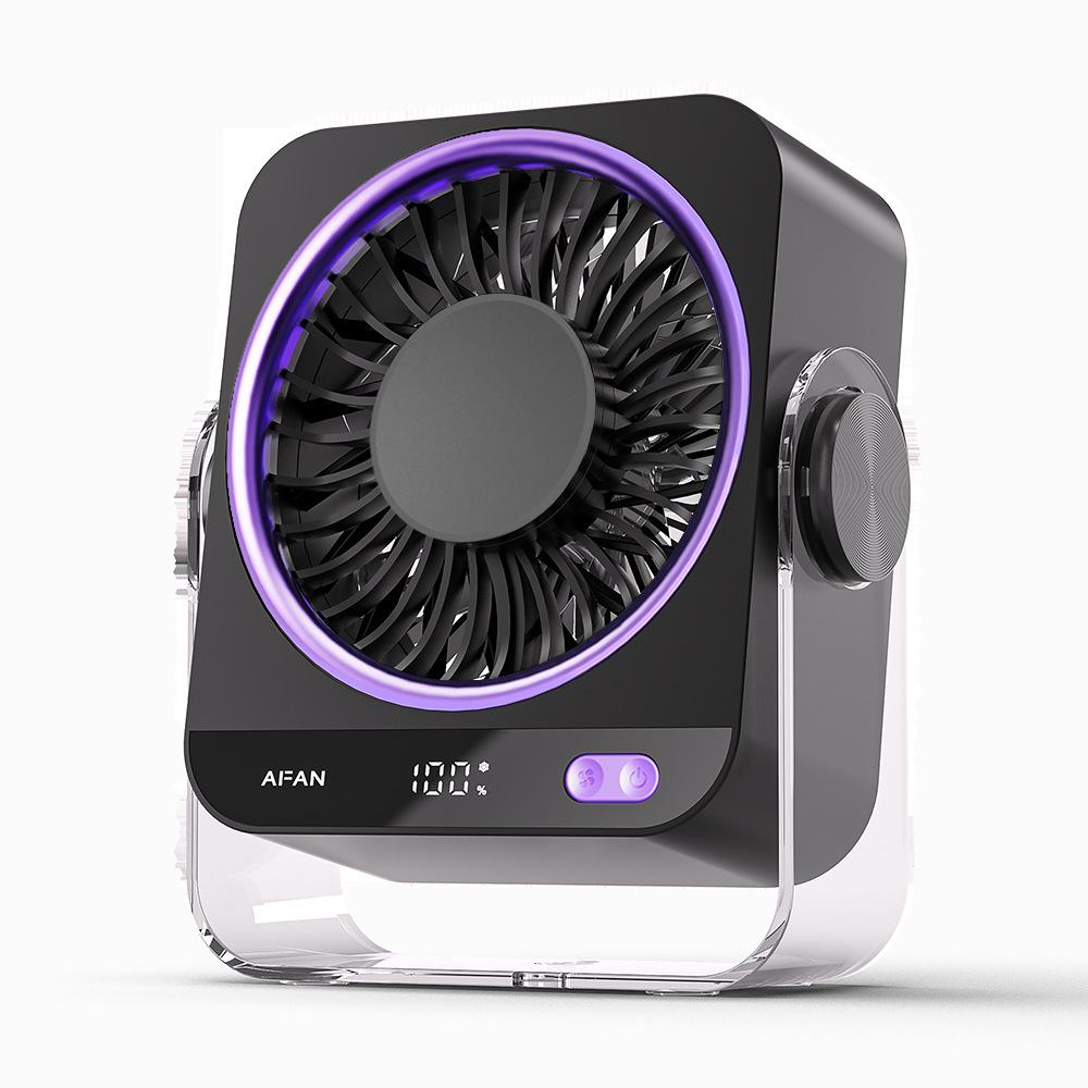 

High-Power Portable Desk Fan with Long Battery Life and Ice Cooling for Office, Kitchen, and Gifts 146x60x172MM