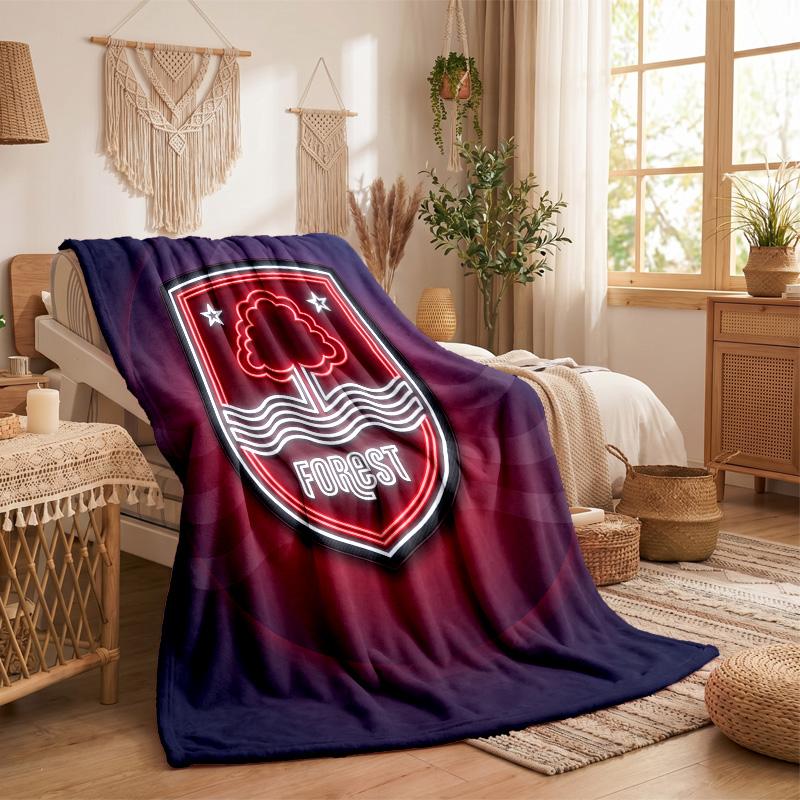 Coperta in Flanella con Stampa Calcio Nottingham Forest Morbida Calda Coperta da Divano Letto per Casa Ufficio Camera da Letto