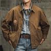Herren Retro Locker Braune Denim Arbeitskleidung Lässige Jagdjacke