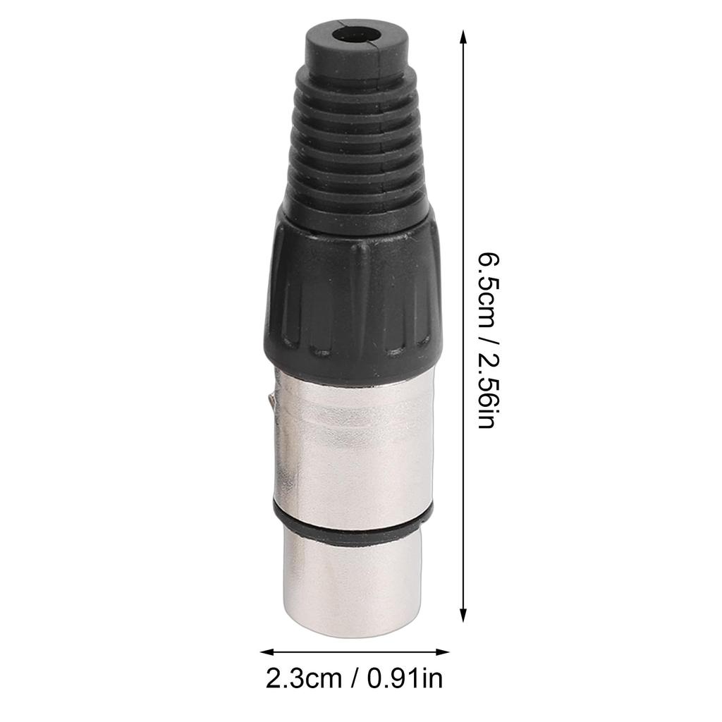 Akozon 20 Pieces 3-Pin XLR Solder Type Connectors Zinc Alloy Silver Microphone Sound Cable Plugs Ultra-Low Noise Suitable for Sound Setups