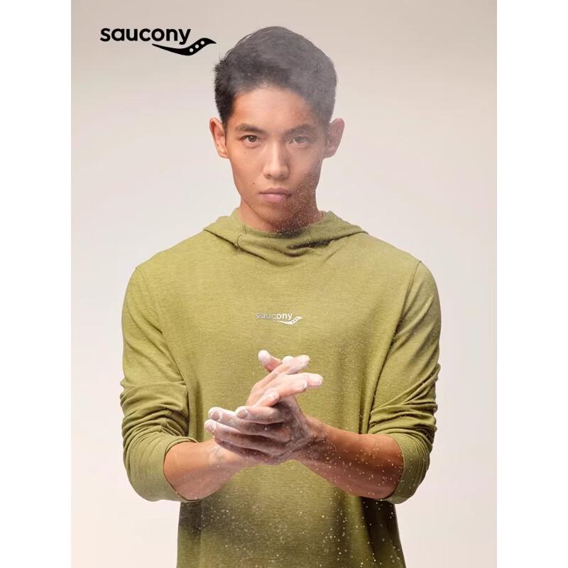 SAUCONY Merino Wool Hooded Long Sleeve T-shirt