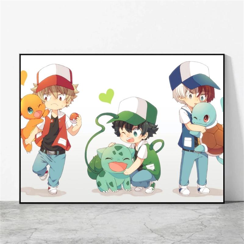 Anime Canvas Paintings Pokemon Ash Ketchum Pikachu Poster Wall Decorative Brings Endless Joy Show The Cozy Home Atmosphere
