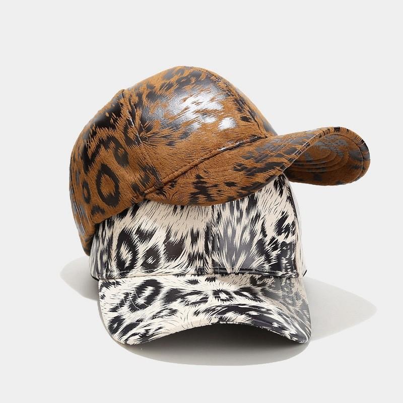 No Ip Classic Baseball Cap With Leopard Print Leather In Autumn Winter For Outdoor Fashion