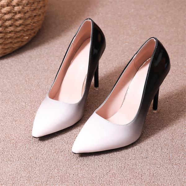 Fashion African Woman Shoe High Heels Pointed Toe 2025 Patent Leather Sexy Pump Work Dress Professional Burgundy Spikes Latest Beige Cro