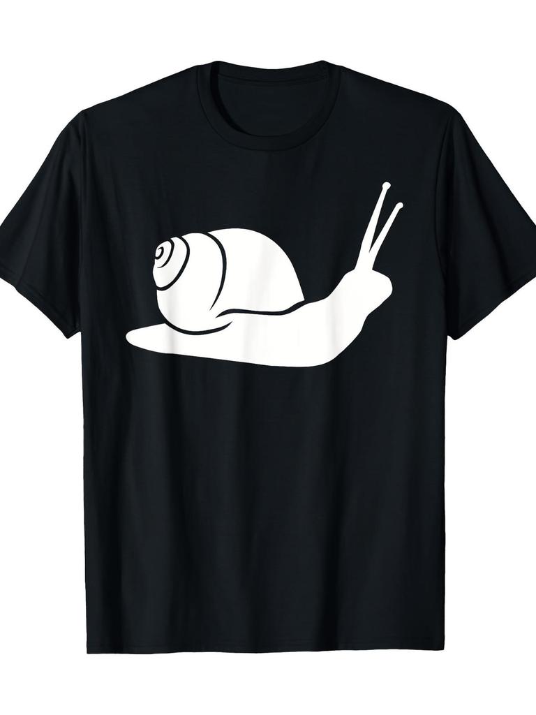 Men'S Snail Pattern T-Shirt - Comfortable Crew Neck, Machine Washable Casual Tee, Suitable for All S