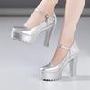 Fashion Cowhide Women's High Heel Shoes with Heels Platform Mary Jane Shoes Women Pumps Office Work Shoe Women's Wedding Shoes 32-43