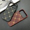Plaid Apple Hot Stamping Luminous Phone Case - Carbon Fiber Texture for iPhone 16 Pro Max, Skin-Feel Protective Cover for iPhone 14/15.