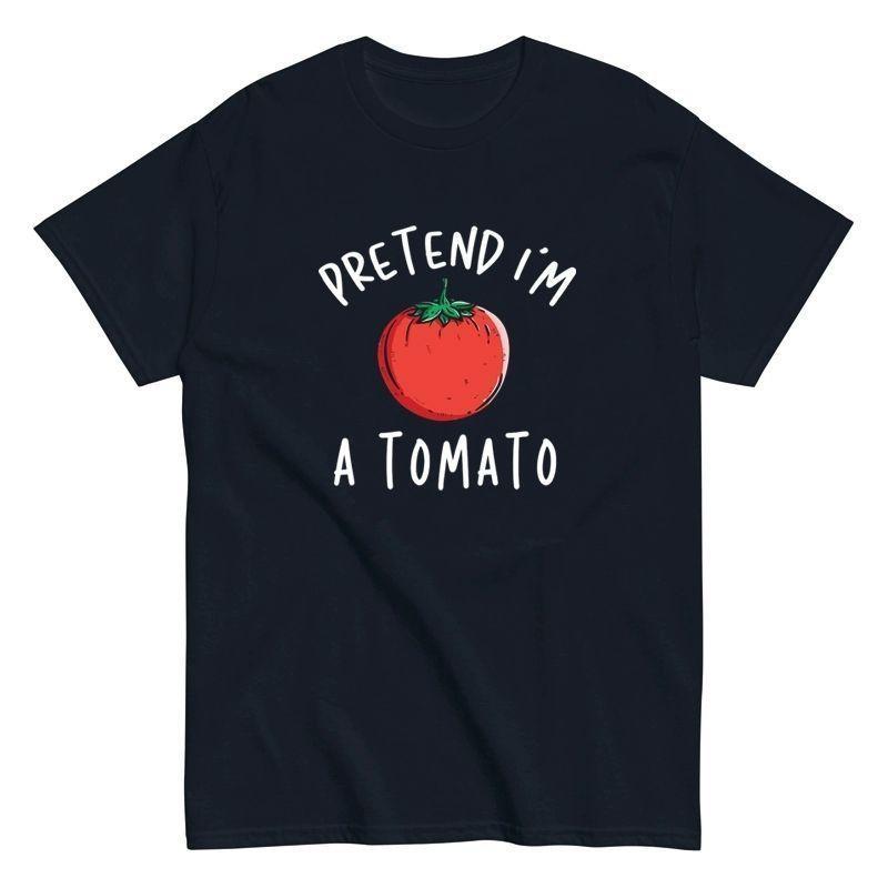 Pretend I'm A Tomato, Funny American T-shirt, Vintage, Men's and Women's Pure Cotton Loose Short-sleeved, Niche