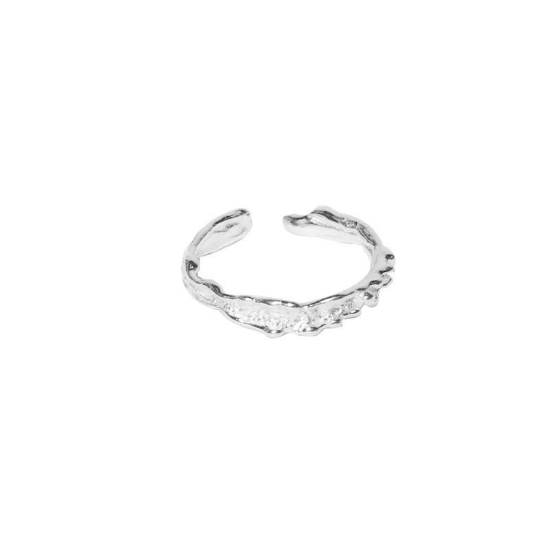 

Elegant 925 Sterling Silver Minimalist Ring With Geometric Texture For Women Fashion Lovers