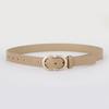 Womens Minimalist PU Leather Belt With Double D Buckle Adjustable Waistband Jeans Office Casual Wear
