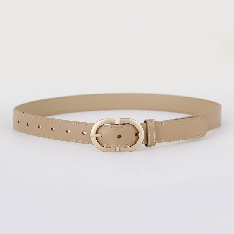Womens Minimalist PU Leather Belt With Double D Buckle Adjustable Waistband Jeans Office Casual Wear