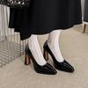 Krazing Pot Schaffell Spitz zulaufende Zehenpartie Hohe Absätze Sommer Einfarbige Schuhe Große Größe 41 Basisbekleidung Damen Moderne Pumps
