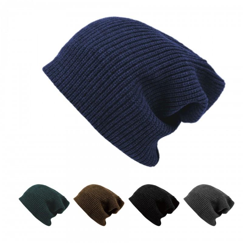 Oversized Knit Beanie Hat Winter Warmth Unisex Extra Large Stretchy Wool Blend Cap
