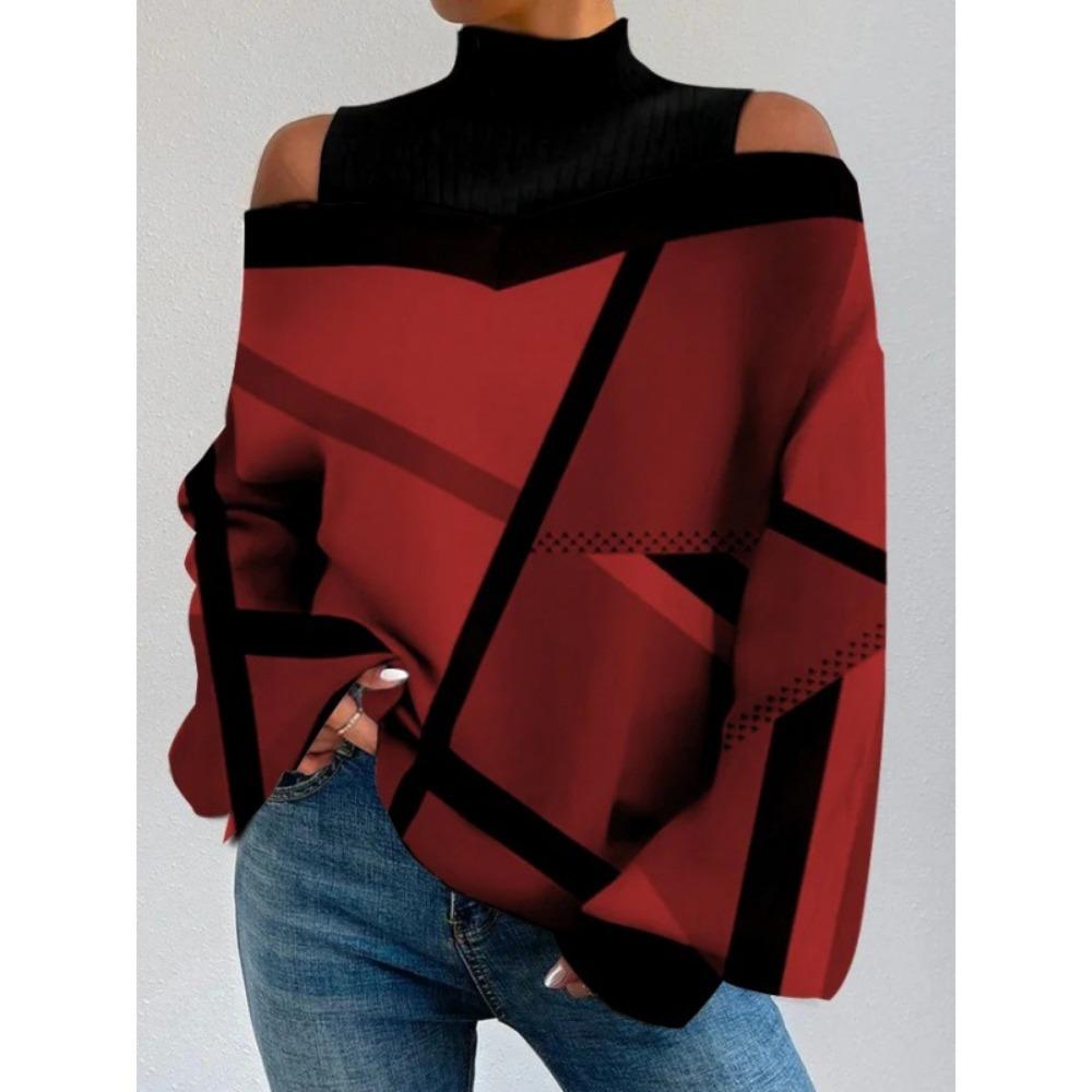 BITCED Women's Fashion Casual Autumn Winter Long Sleeve Half Turtleneck Blouses & Shirts