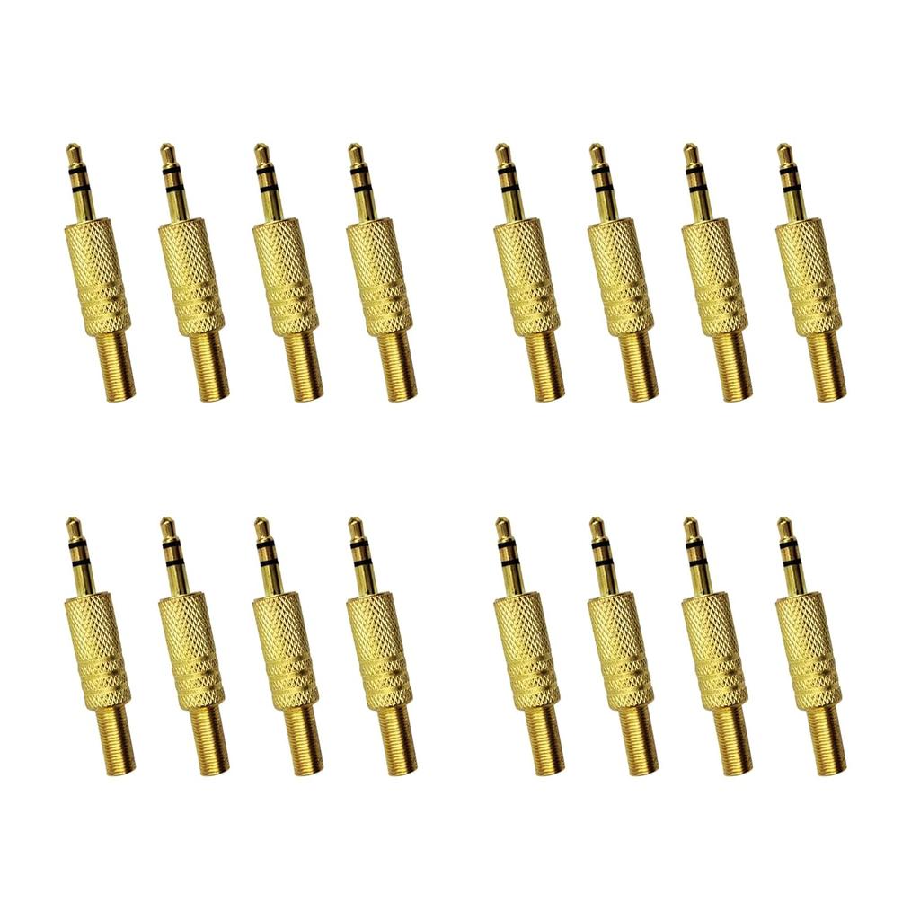 12PCS 3.5mm Male Plug Audio Cable Connector w/Spring Coax Cable Audio Solder Adapter, 1/8" Audio Male Plug Headphone Male Plug, Gold Plated