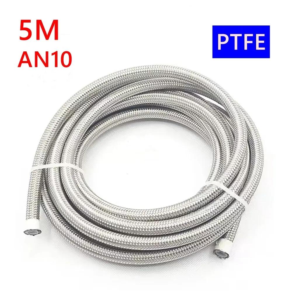 1M 3M 5M 10FT AN4-AN12 furtun de răcire a uleiului furtun de curse furtun din oțel inoxidabil împletit PTFE furtun de frână combustibil ulei linie argintie