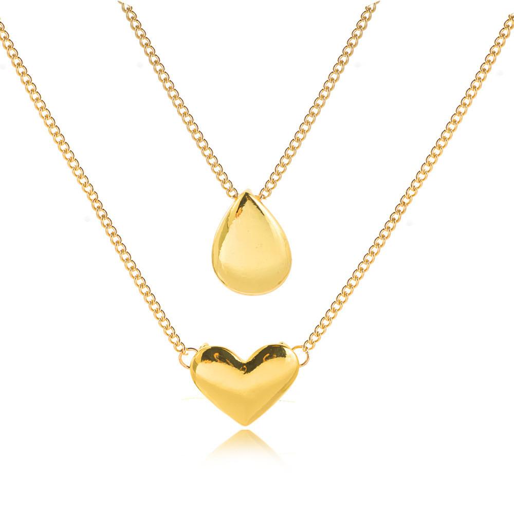 Exquisite Gold 24k Water Drop Heart Charm Necklace Perfect For Occasion Any
