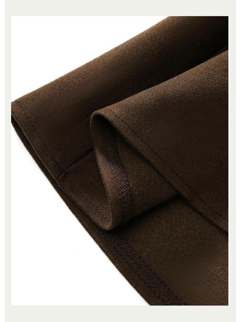 High Waist Woolen A-Line Pleated Skirt for Women - Autumn/Winter 2025