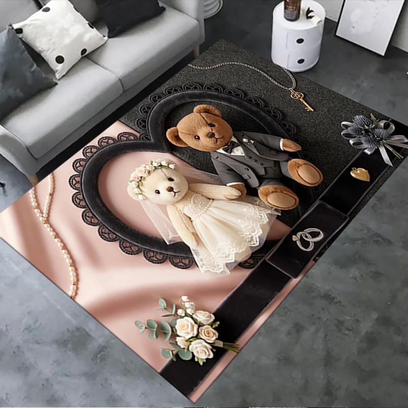2025 New Wedding Teddy Carpet Rug for Living Room Bedroom Home Sofa Decoration,Kids play Non-slip Floor Mat13
