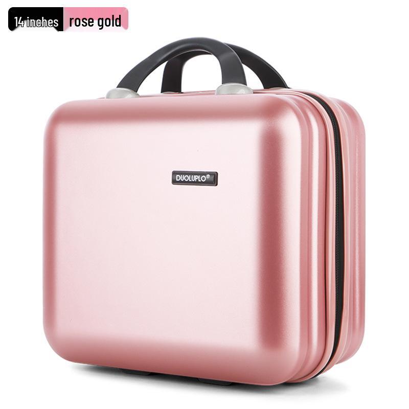 Compact Fashion Handbag: Multifunctional Makeup Case and Portable Carry-on Zipper Suitcase.