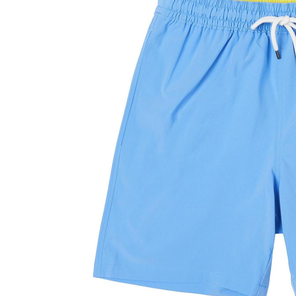 Polo Ralph Lauren Solid Color Pony Embroidered Elastic Waist Drawstring Casual Shorts Men shorts Light-Blue 710905989-001