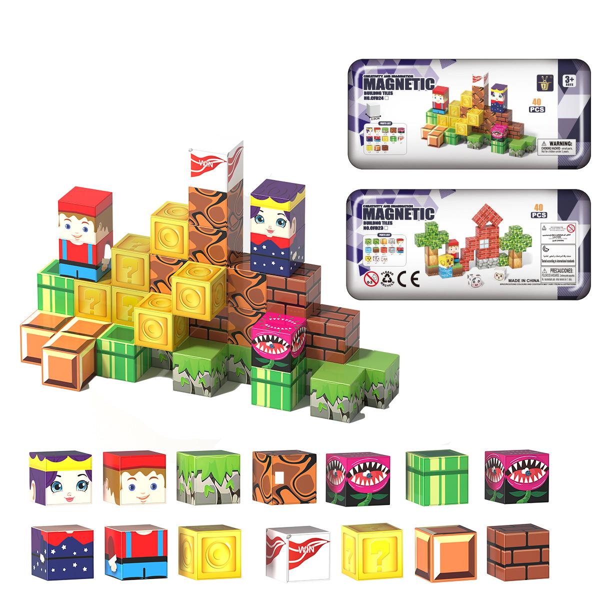 

NEW Magnetic Blocks Travel Set Kid Toys Magnet Cubes Building Construction STEM Game Portable Iron Box Education Toys Xmas Gift