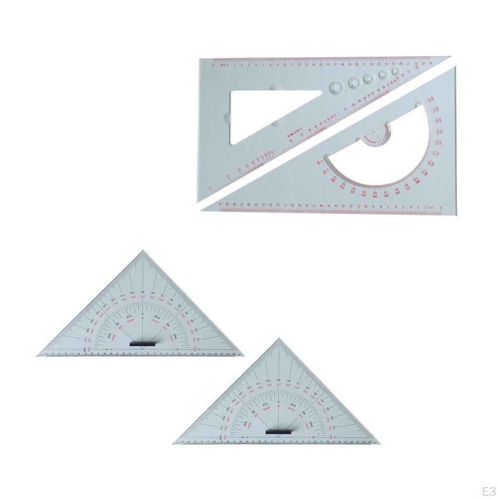 Chart Drawing Triangle Ruler Measuring Lightweight Portable Angle Protractor for Ship