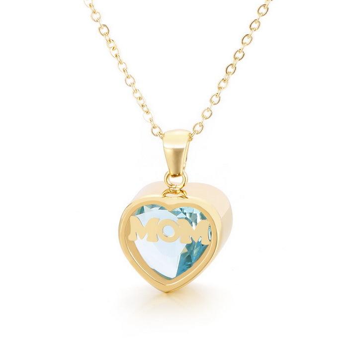 

[Send On The Same Day] December Birthday Stone Zircon Necklace Mom Mother Zircon Pendant Collarbone Chain Color Retention